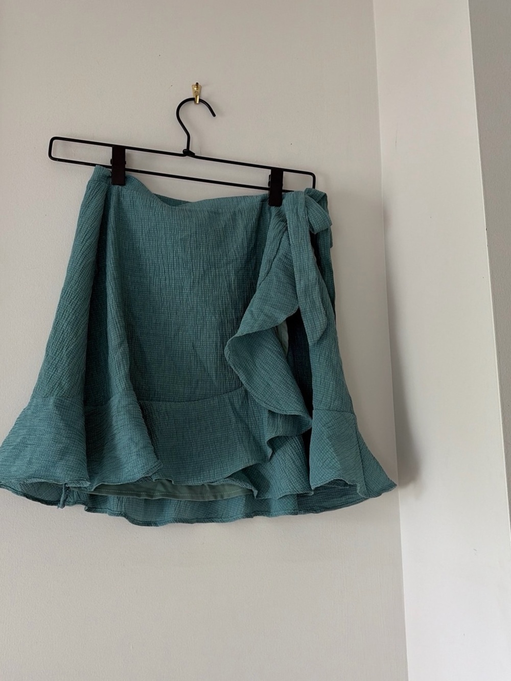 Lulu's Teal Ruffle Wrap Skirt